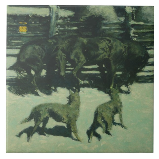 Carreau Frederic Remington - L'appel à l'aide (Devant)