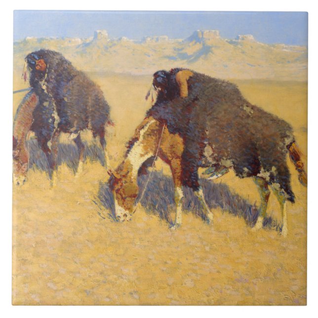 Carreau Frederic Remington - Les Indiens simulent Buffalo (Devant)