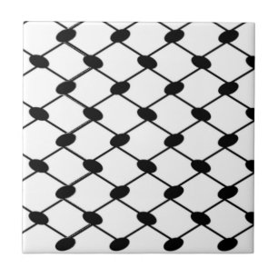 Carreau Free Palestine Keffiyeh motif noir et blanc
