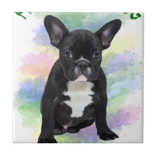 Carreau French Bulldog Mom Water Color Oil Peinture Art