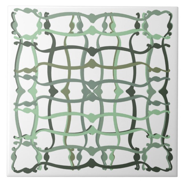 Carreau French countryside sage green tile (Devant)
