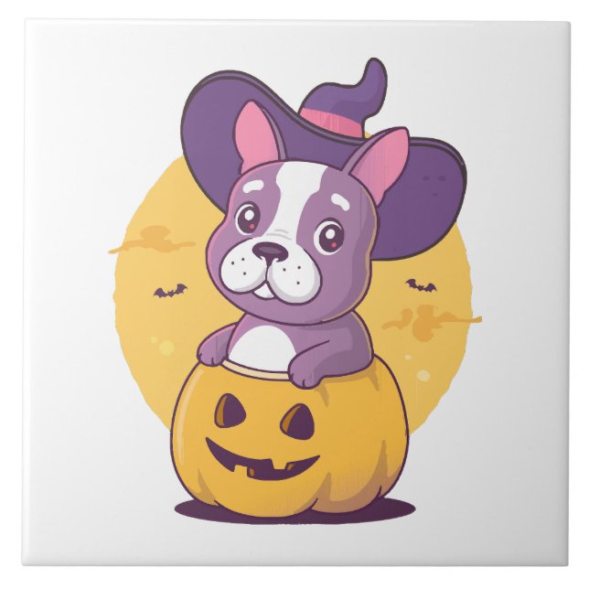Carreau Frenchie Halloween (Devant)
