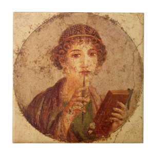 Carreau Fresco of sappho in Pompeii