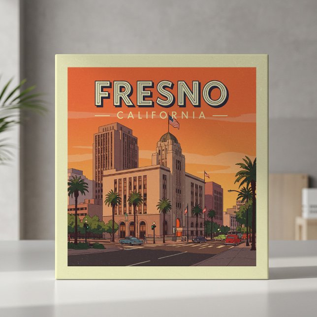Carreau Fresno Californie vintage (Créateur téléchargé)