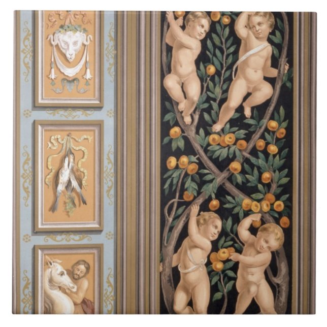 Carreau Fresque des cupidons de l'église de St Ambroglio, (Devant)