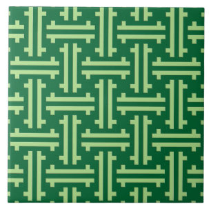 Carreau Frette chinoise d'art déco, vert de jade
