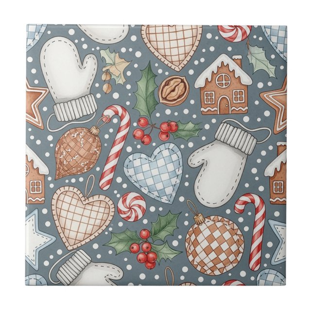 Carreau Friandises fantaisistes de vacances & Mitaines d'h (Devant)