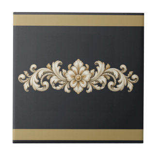 Carreau Frise de couleur personnalisée Acanthus de minuit