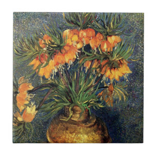 Carreau Fritillaires dans un vase de cuivre par Vincent va