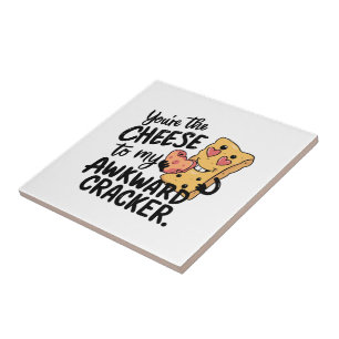 Carreau Fromage à Mon Awkward Drôle et mignonne Valentin
