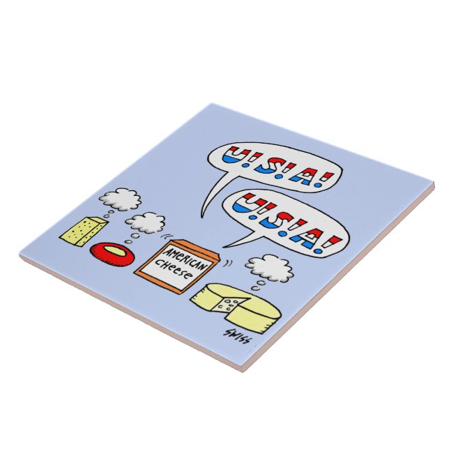 Carreau Fromage américain patriotique USA Humoristique (Côté)