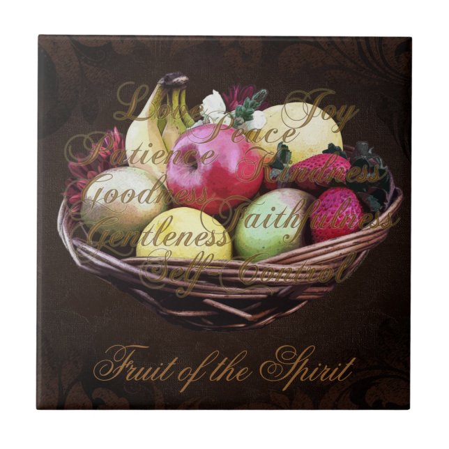 Carreau Fruit de l'esprit, panier Brown peint (Devant)