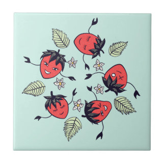 Carreau Fruit Kawaii à la fraise mûre