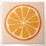 Carreau Fruits d'agrumes<br><div class="desc">Zingy et délicieuse tranche d'agrumes orange sur un arrière - plan rose vif. Parfait pour les gourmets et tous ceux qui aiment la cuisine. Art original de Nic Squirrell.</div>