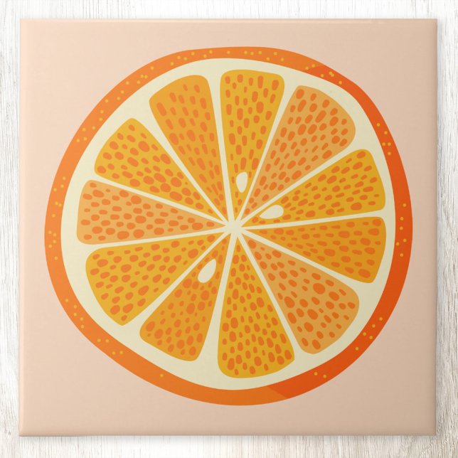 Carreau Fruits d'agrumes (Fun citrus orange slice ceramic tile)
