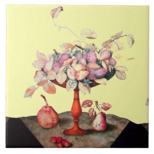 Carreau FRUITS DE SAISON Pires Prunes Cerises et Jasmines