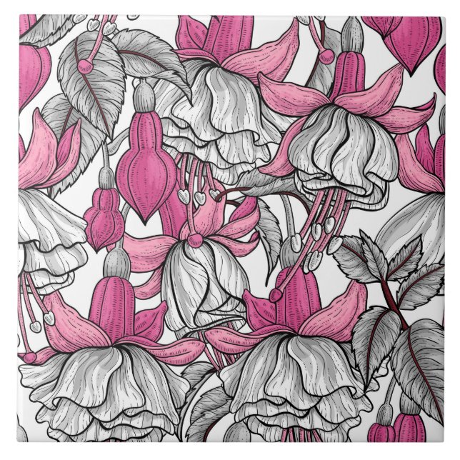 Carreau Fuchsia en blanc et rose (Devant)