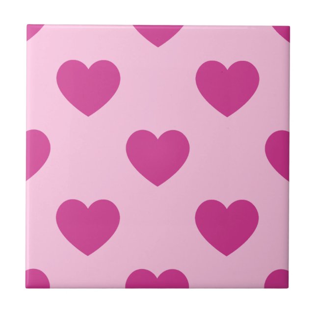 Carreau Fuchsia Heart Motif Preppy rose y2k esthétique (Devant)