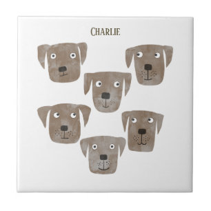 Carreau Fun Chocolat Labrador Retriever Chien Nom Personna