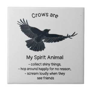 Carreau Fun Crows Bird Spirit Animal Humour Citation Totem