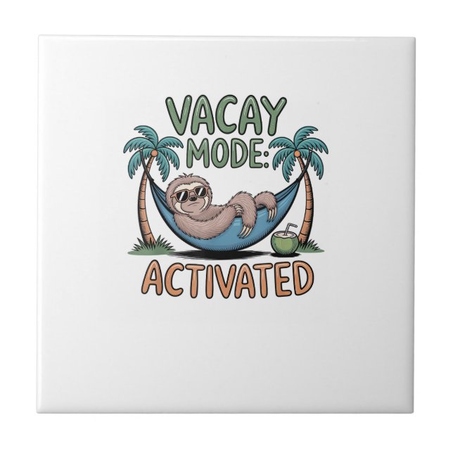 Carreau Fun sloth Mode Vacances Activé Vacances chill vi (Devant)