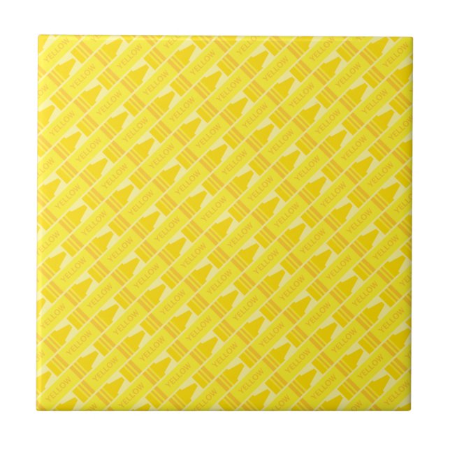 Carreau Fun Yellow Crayon Motif (Devant)