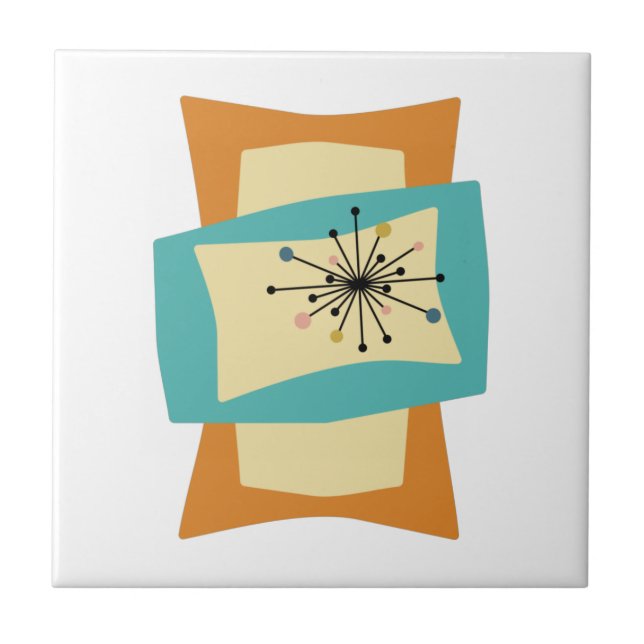 Carreau Funky Squeezed Rectangles Mid Century Moderne (Devant)