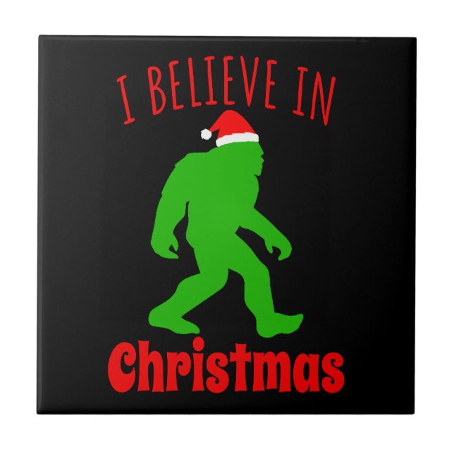 Carreau Funny Bigfoot Je Crois En Noël (Devant)