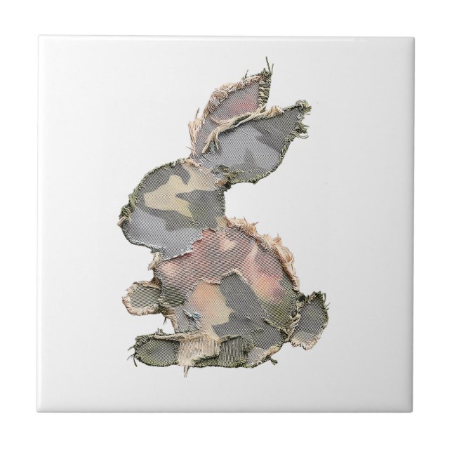 Carreau Funny Bunny Crochet Patchwork Camo Rabbit Happy Ea (Devant)