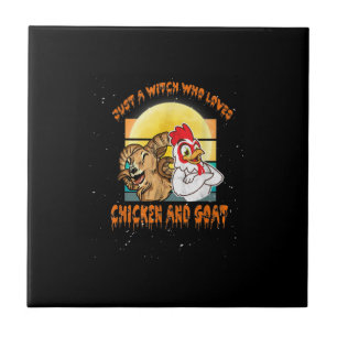 Carreau Funny Chicken et Goat Halloween Costume Poison