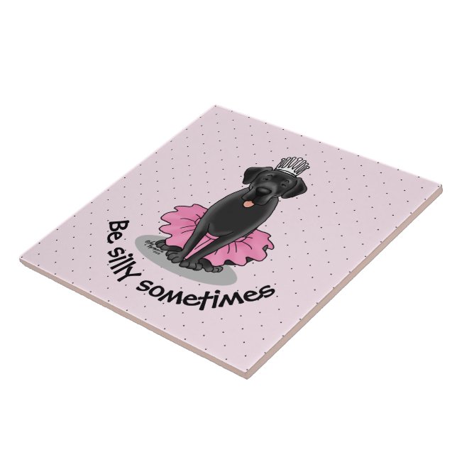 Carreau Funny Dog Ballet Princess Black Lab Retriever (Côté)
