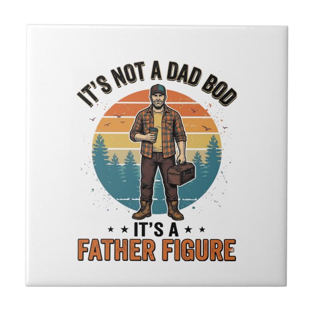 Carreau Funny Father Figure Vintage Dad Humor Shirt Design (Devant)