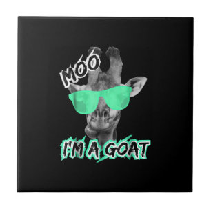 Carreau Funny Giraffe Moo Dans le zoo de Goat