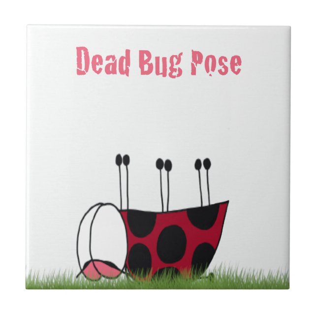 Carreau Funny Ladybug Dead Bug Yoga Pose (Devant)