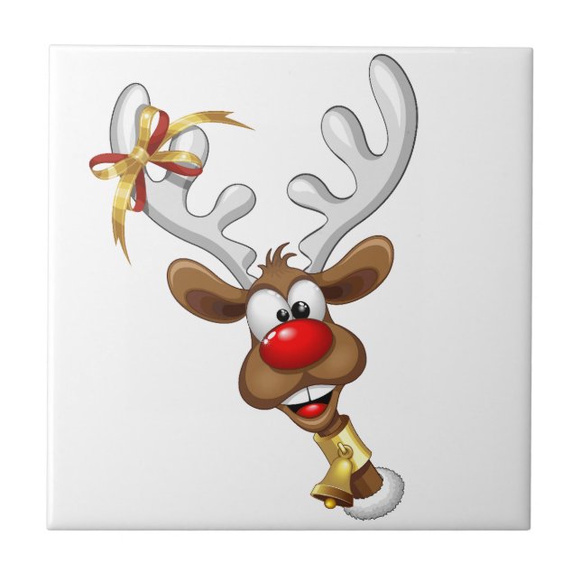 Carreau Funny Reindeer Peeking Christmas Meme  (Devant)