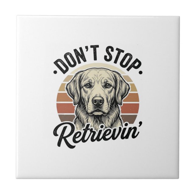 Carreau Funny Retriever Chien Gravure Vintage Graphique Te (Devant)