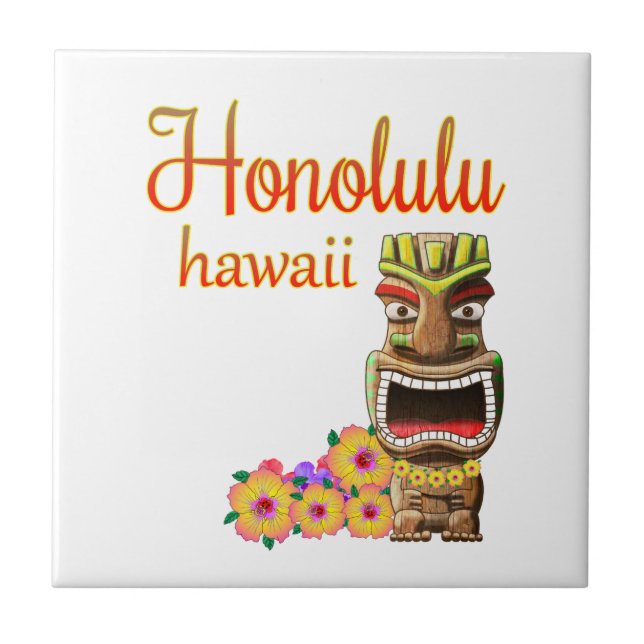 Carreau Funny Tiki Honolulu Hawaii (Devant)