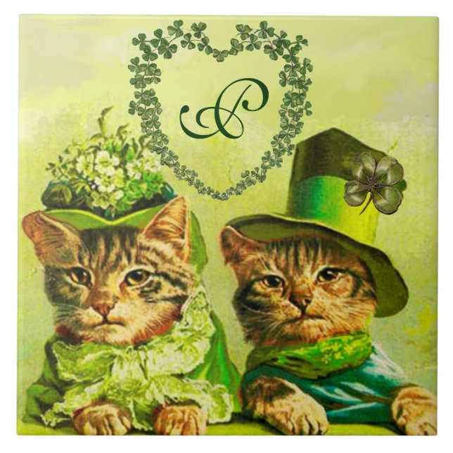 CARREAU FUNNY VIEILLE FASHION ST.PATRICK'S DAME CATS HEART (Devant)