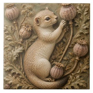 Carreau Furet Fantaisiste & Gousses de Graines de Pavot Au