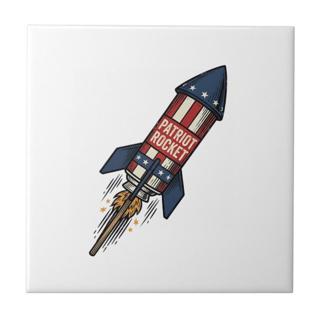 Carreau Fusée Patriot 4 juillet Conception de feux d'artif (Devant)