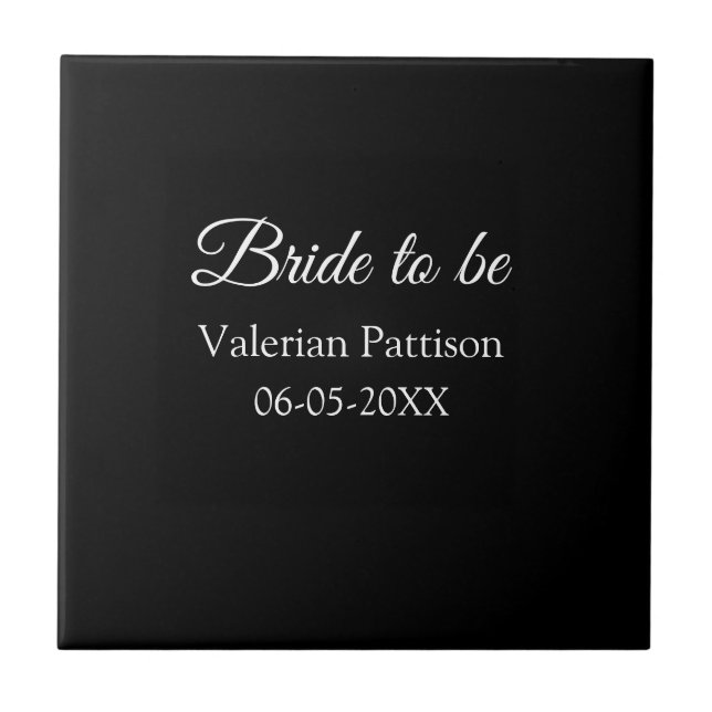 Carreau futurelle nom date noir blanc shower de mariage no (Devant)