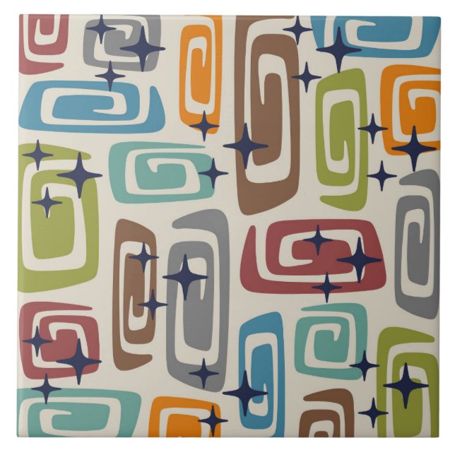 Carreau Galaxies cosmiques modernes du milieu du siècle (Devant)