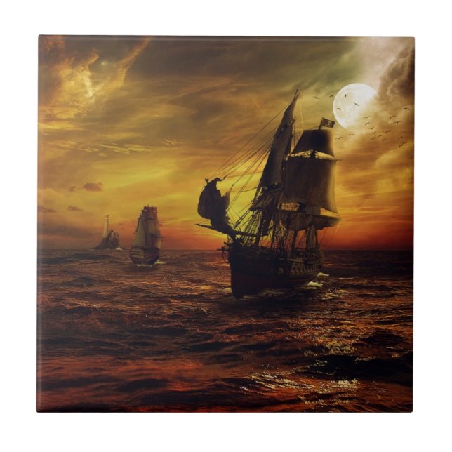 Carreau Galleons au clair de lune (Devant)