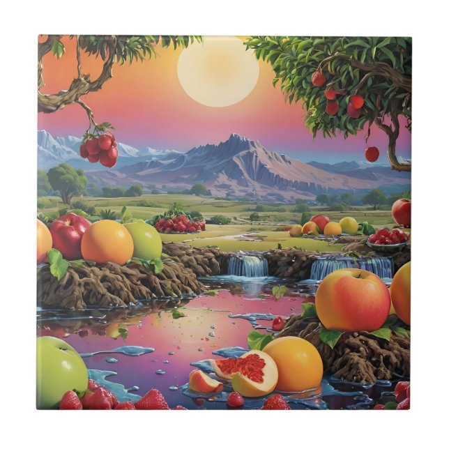 Carreau Gamme complète de couleurs de fruits 1 (Devant)