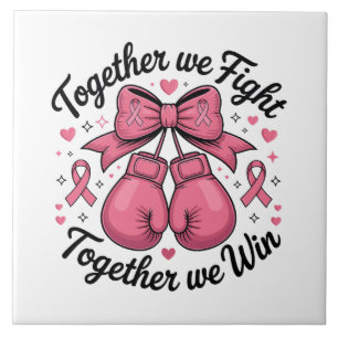Carreau Gants de boxe Ruban Rose Sensibilisation au cancer