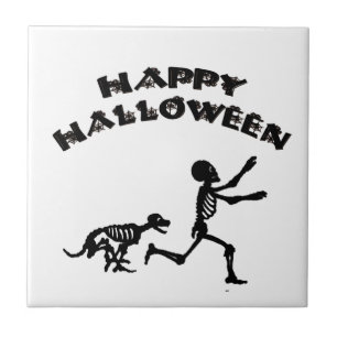 Carreau Garçon et chien d'Halloween