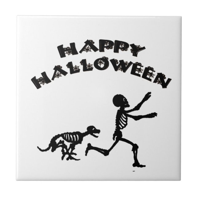 Carreau Garçon et chien d'Halloween (Devant)