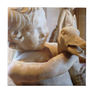 Carreau Garçon et oie de sculpture en grec ancien