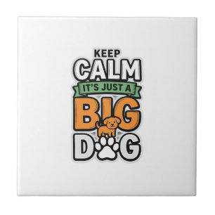 Carreau Garde calme grand chien design vectoriel vintage_1