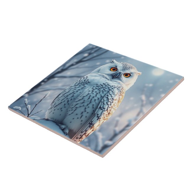 Carreau Garde de hibou des neiges ou conception personnali (Côté)